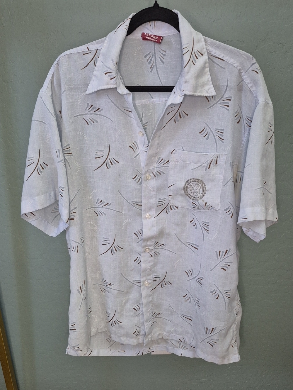 Vintage Versace Dolm Pale Blue Short-Sleeve Button-up Shirt